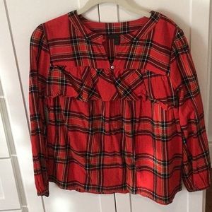 J Crew Plaid Flannel Top